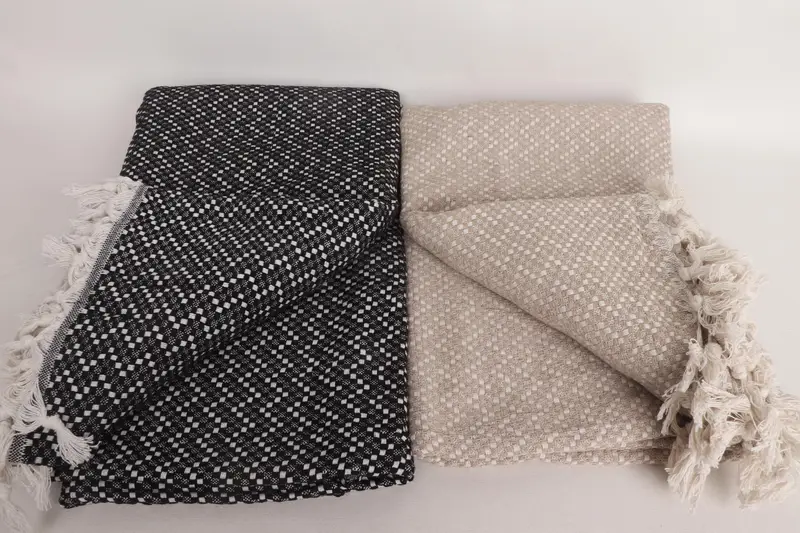 Bedspread, Woven Throw Blanket, 80x56 Cotton Herringbone Towel, Wedding Anniversary Gift, Gift For Coworker, Turkish Bedcover, Throw Blanket Couch - 4