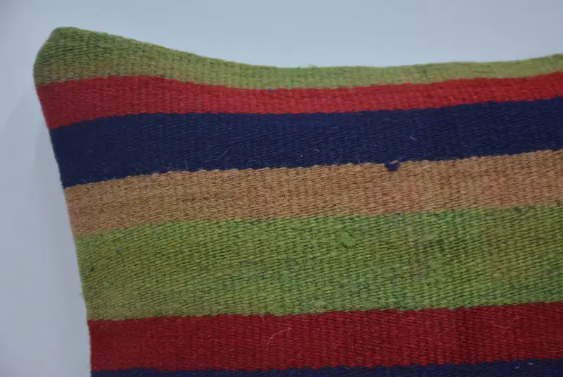 Kilim Pillow Cover, Pillow Case, Ottoman Cushion Cover, Turkish Kilim Pillow, Boho Pillow Sham Cover, 16x16 Green Pillow Case - 2