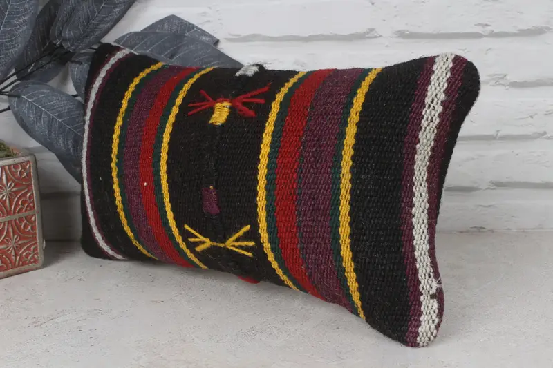 Pillow Sham, Boho Throw Cushion, Outdoor Cushion Case, Antique Pillows, Cozy Throw Pillow Sham, Turkish Pillow, 8x16 Red Cushion, Gift Pillow - 3