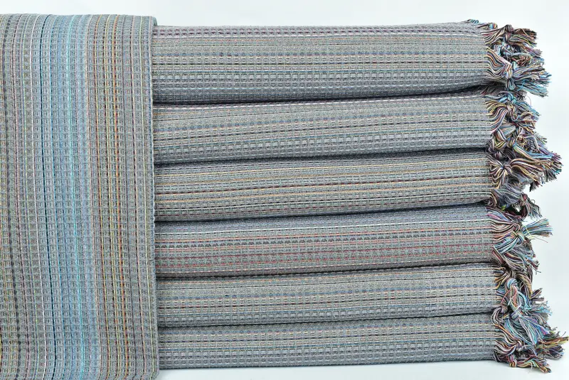 Monogram Blanket, Organic Throw, Wedding Shower Gift, Bridesmaid Gifts, 92x88 Cotton Geometric Towel, Throw Blanket, Halloween Bachelorette Party - 1