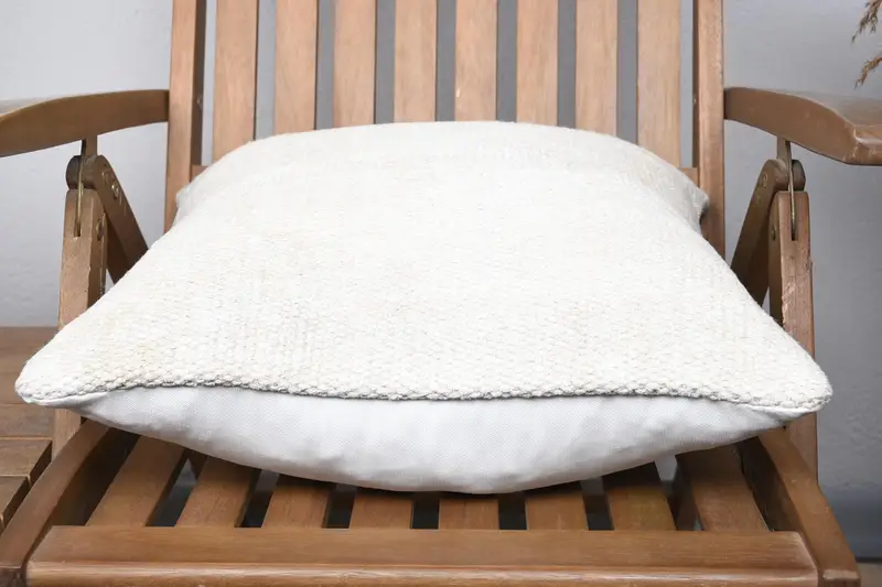 18x18 Beige Pillow Sham, Ottoman Pillow Case, Boho Pillow, Neutral Pillow Case, Pillow Case, Interior Designer Pillow, Kilim Pillow - 5