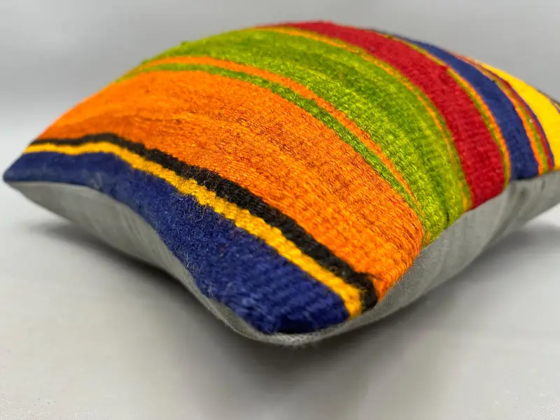 Interior Designer Pillow, Kilim Pillow Cover, Cushion Case, Pet Pillow, Handmade Kilim Cushion, 20x20 Green Cushion, Car Pillow Sham - 6