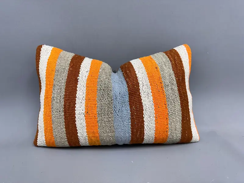 12x20 White Cushion Cover, Muted Pillow Case, Vintage Kilim Throw Pillow, Yoga Cushion Cover, Kilim Pillow Cover, Throw Kilim Pillow, Pillow - 1