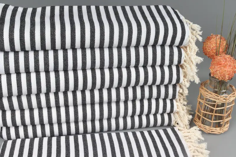 Summer Gift, Bachelor Bachelorette Party Favors, Bridesmaid Gifts, Luxury Turkish Bath Towel, Bridal Party Gifts, 70x40 Cotton Striped Towel - 1
