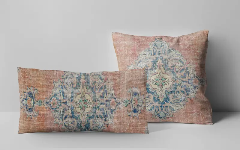 Almohada bordada del suroeste rojo, almohada de lanzamiento rectangular versátil