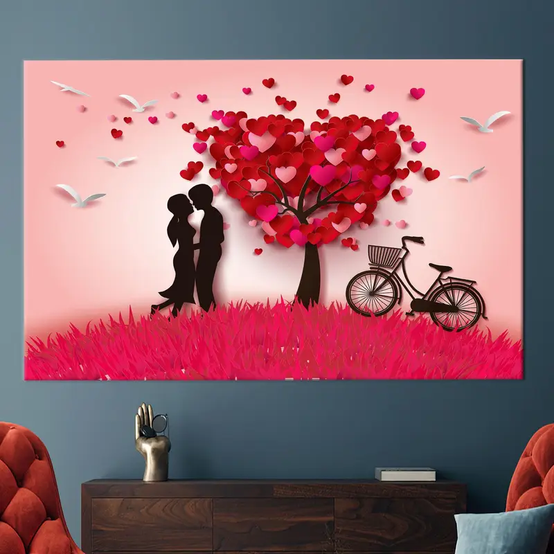 Gift for Couple, Love Canvas Art, Pink Wall Decor, Girl Room Decor, Gift for Girl, Valentines Day Gift, Romantic Canvas Art, Wall Art, - 2