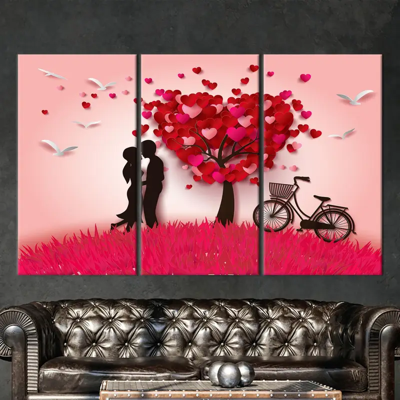 Gift for Couple, Love Canvas Art, Pink Wall Decor, Girl Room Decor, Gift for Girl, Valentines Day Gift, Romantic Canvas Art, Wall Art, - 3
