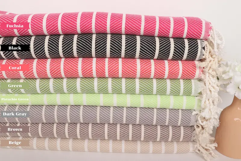 Spooky Bachelorette Party Favors, Monogram Turkish Towel, Home Gift, 70x40 Bamboo Herringbone Towel, Turkish Towel Beach, Bachelor Gifts, Yoga Towel - 2