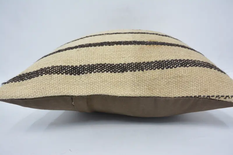 Kilim Cushion Sham, Pillow, 14x14 Beige Cushion Cover, Handmade Rug Seat Pillow Sham, Kilim Pillow, Kilim Pillow Cover, Armchair Pillow - 5