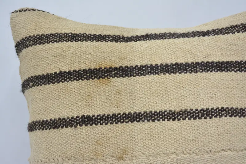 Kilim Cushion Sham, Pillow, 14x14 Beige Cushion Cover, Handmade Rug Seat Pillow Sham, Kilim Pillow, Kilim Pillow Cover, Armchair Pillow - 2
