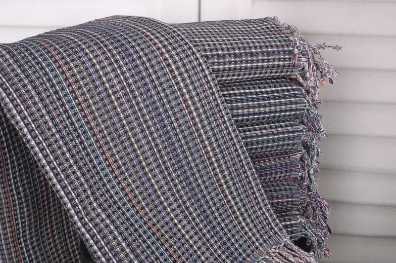 Navy Cotton Towel Geometric Bridesmaid Gift 40x71 Inches