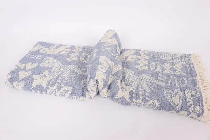 Personalized Bridesmaid Gift, Wedding Favors, 98x76 Cotton Love Design Towel, Throw Blanket, Boho Throw Blankets, Turkish Throw Blanket - 6