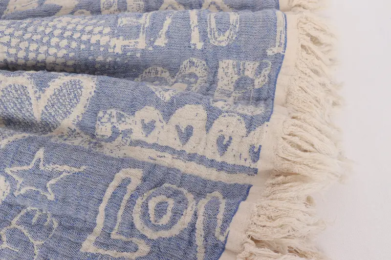 Personalized Bridesmaid Gift, Wedding Favors, 98x76 Cotton Love Design Towel, Throw Blanket, Boho Throw Blankets, Turkish Throw Blanket - 8
