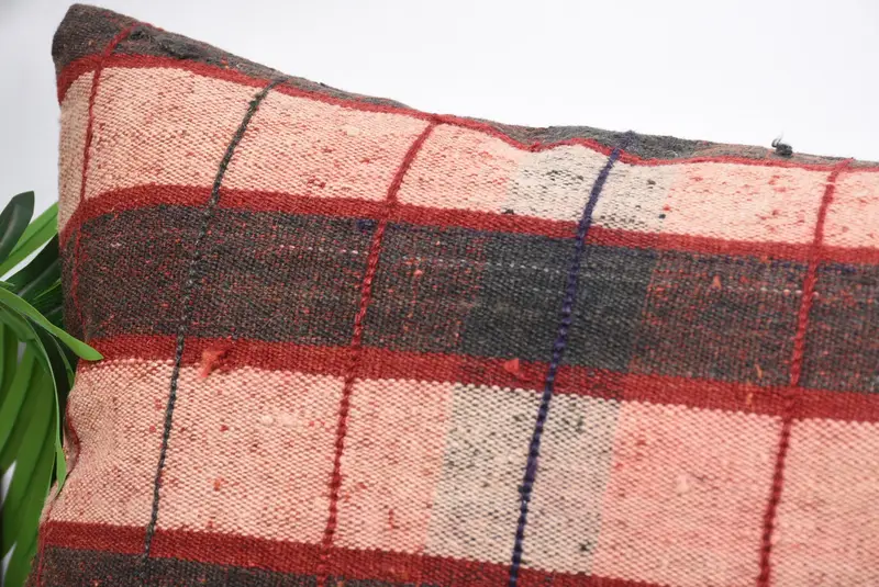 16x48 Brown Pillow Cover, Kilim Pillow, Crochet Pattern Cushion Cover, Pillow Sham, Turkish Kilim Pillow, Gift Pillow, Neutral Cushion - 2