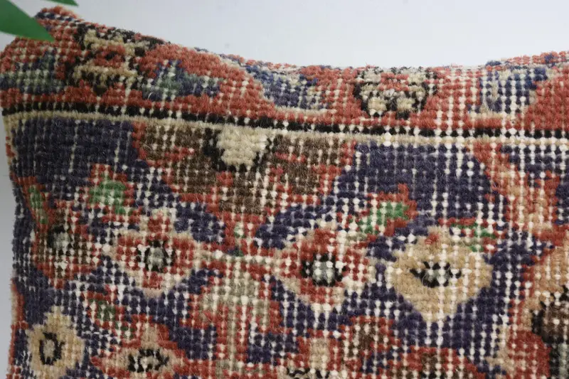 Pillow for Couch, Pillow Cover, Rustic Cushion, 12x12 Blue Cushion Case, Knitted Pillow Sham, Handmade Kilim Cushion, Home Decor Pillow - 2