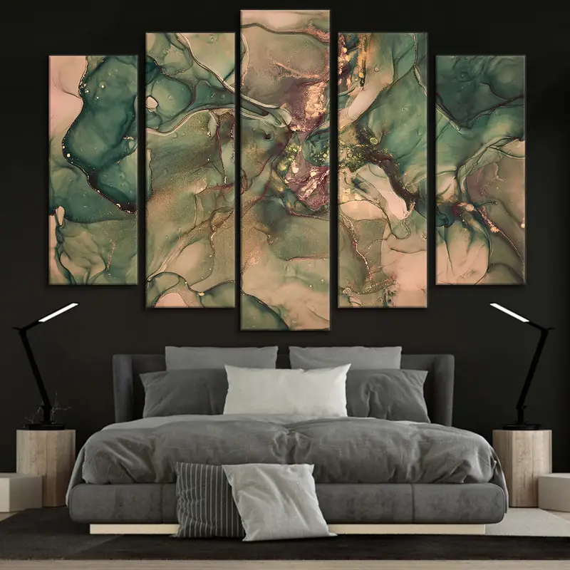 Green Abstract Canvas Art, Marble Wall Art Canvas, Abstract Wall Art, Abstract Print, Large Wall Art, Green Marble Art, Marble Wall Decor - 6
