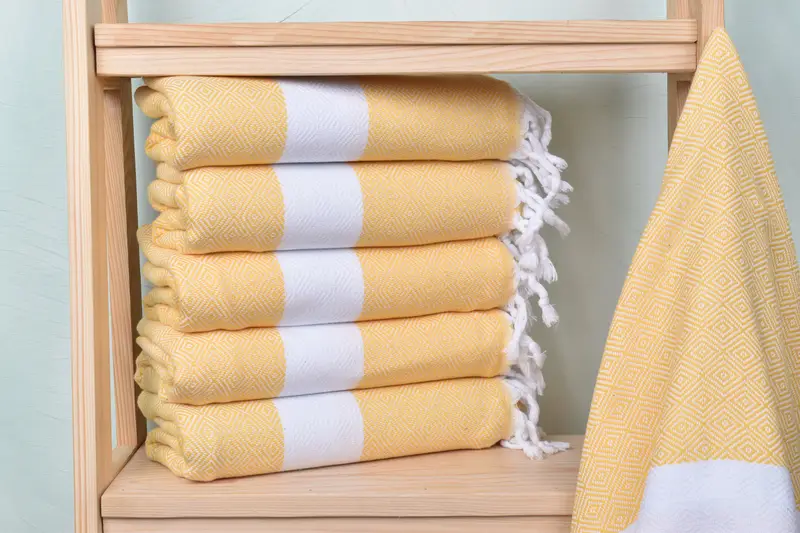 Bridesmaid Gift Towel Dark Yellow Organic Cotton/Linen, 40x71 Inches