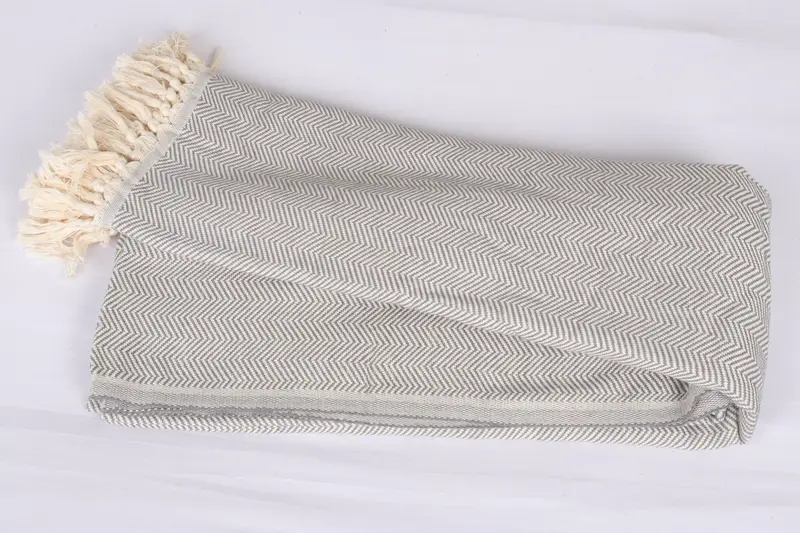 Unique Gift, First Wedding Anniversary Gift, Woven Blanket, Turkish Cotton Throw Blanket, Bedspread, Personalized Gifts, 80x64 Cotton Chevron Towel - 6
