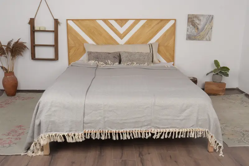 Unique Gift, First Wedding Anniversary Gift, Woven Blanket, Turkish Cotton Throw Blanket, Bedspread, Personalized Gifts, 80x64 Cotton Chevron Towel - 1