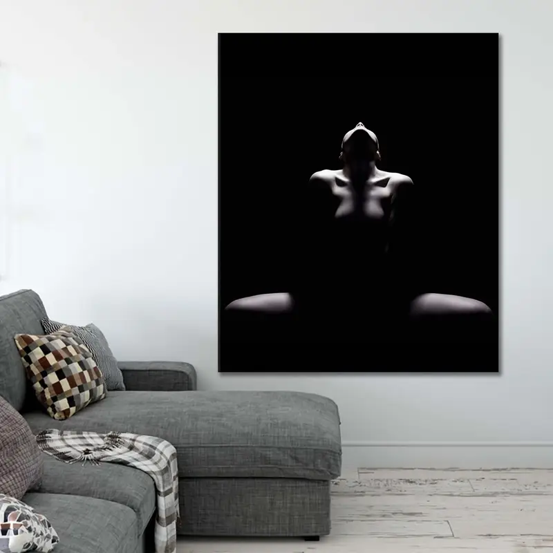 Seksi duvar baskısı, erotik çıplak tuval, şehvetli sanat baskısı, erotik çıplaklık duvar sanatı, seksi vücut dekoru, çıplak kadın, siyah ve beyaz, olgun - 2