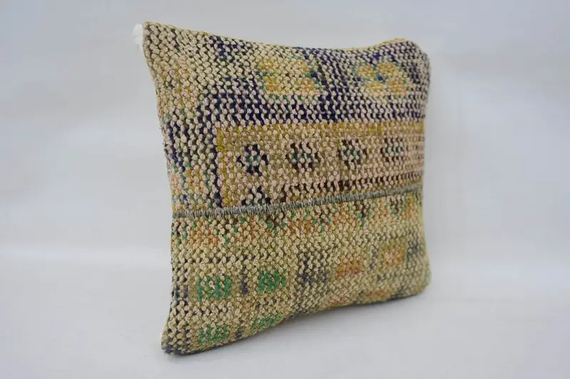 Home Decor Pillow, Turkish Pillow, Ottoman Cushion Cover, 12x12 Beige Pillow Cover, Pillow Cover, Hippie Throw Pillow, Handmade Kilim Cushion - 2