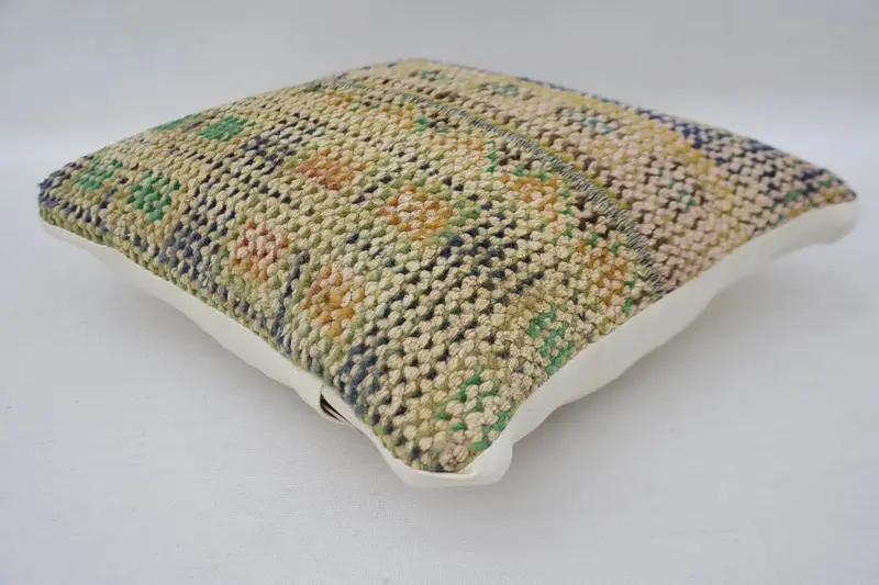 Home Decor Pillow, Turkish Pillow, Ottoman Cushion Cover, 12x12 Beige Pillow Cover, Pillow Cover, Hippie Throw Pillow, Handmade Kilim Cushion - 6