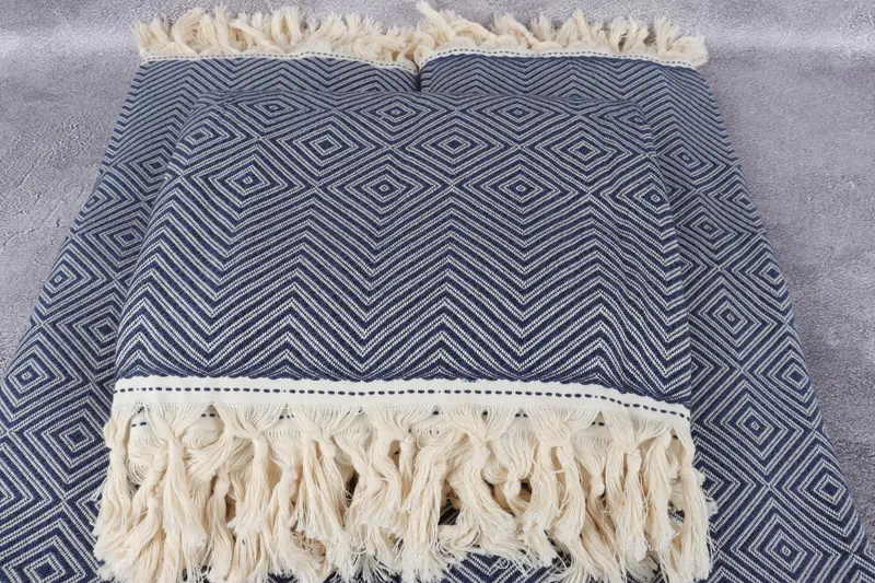 Organic Throw, 92x80 Cotton Diamond Towel, Personalized Blanket, Bridesmaid Gifts, Personalize Gift, Best Friend Wedding Gift, Turkish Blanket - 4