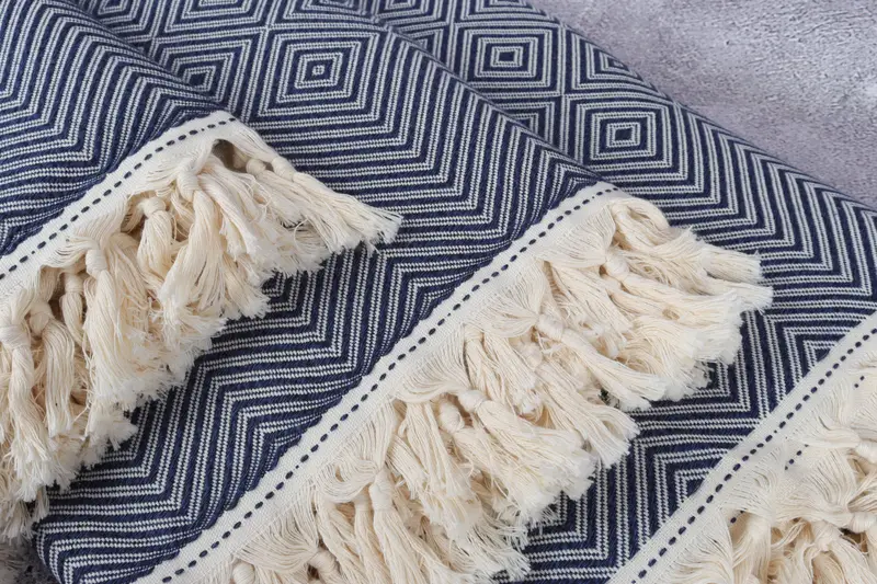 Organic Throw, 92x80 Cotton Diamond Towel, Personalized Blanket, Bridesmaid Gifts, Personalize Gift, Best Friend Wedding Gift, Turkish Blanket - 5