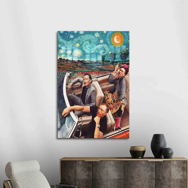 モダンなサルバドール ダリ プリント ガラス: トレンディでエレガント、現代的なデザイン