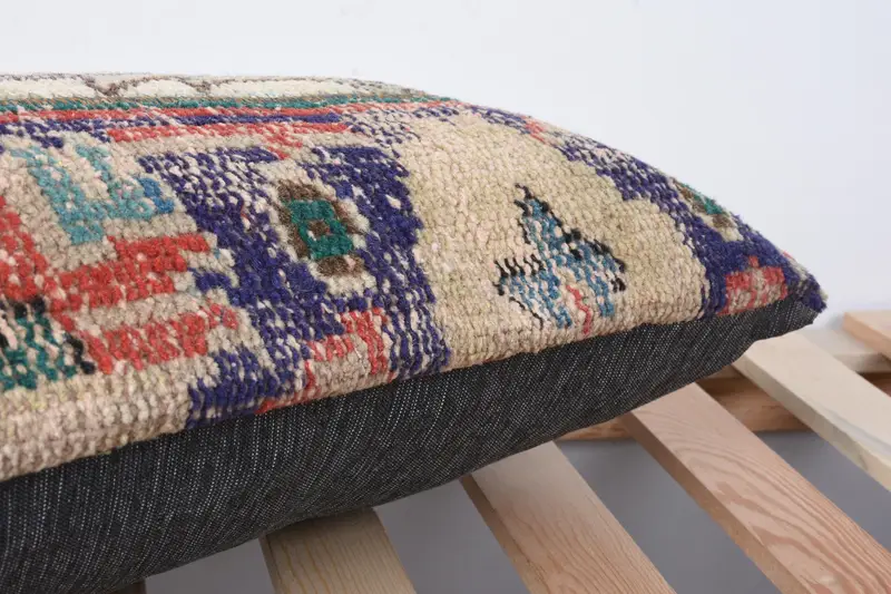 Yastık, Vintage Kilim Yastığı Yastık Kapağı, 12x24 Bej Yastık Sham, Kabile Yastık Kılıfı, İç Tasarımcı Yastığı, Ev Dekor Yastığı, Hediye Yastığı - 7
