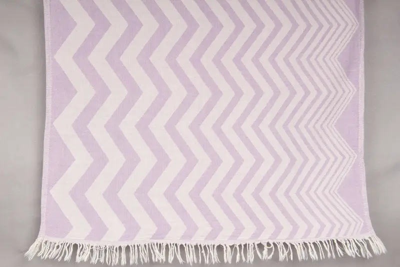 Cotton Dish Towel Purple Zigzag Towel, 24x40 Inches