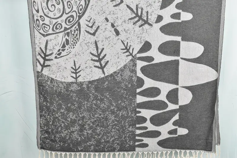 Turtle Design Towel, Personalized Turkish Bath Towel, 40x71 Inches