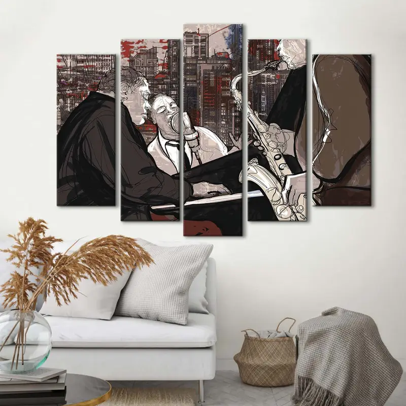 Orchestra Canvas Art, Music Wall Art, Jazz Poster, Jazz Club Decor, Saxophone Player, African American Art, Musician Wall Art, Jazz Art - 1