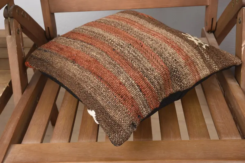Pillow Cover, Boho Pillow Sham Cover, Outdoor Throw Pillow Sham, Pillow for Sofa, 14x14 Brown Cushion Cover, Home Decor Pillow - 4