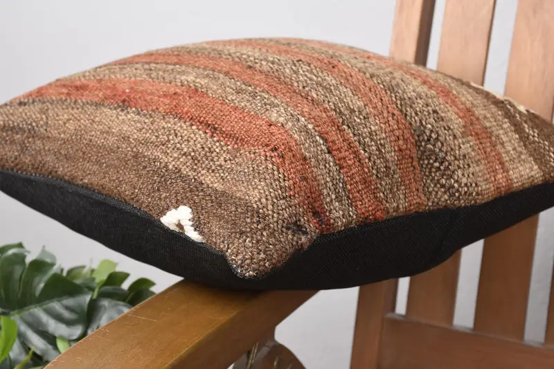 Pillow Cover, Boho Pillow Sham Cover, Outdoor Throw Pillow Sham, Pillow for Sofa, 14x14 Brown Cushion Cover, Home Decor Pillow - 6