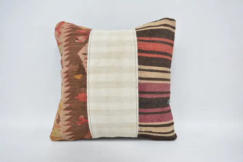 Turkish Pillow, 14x14 White Pillow Sham, Outdoor Bolster Pillow, Handmade Cushion, Interior Designer Pillow, Vintage Pillow, Cushion - 1