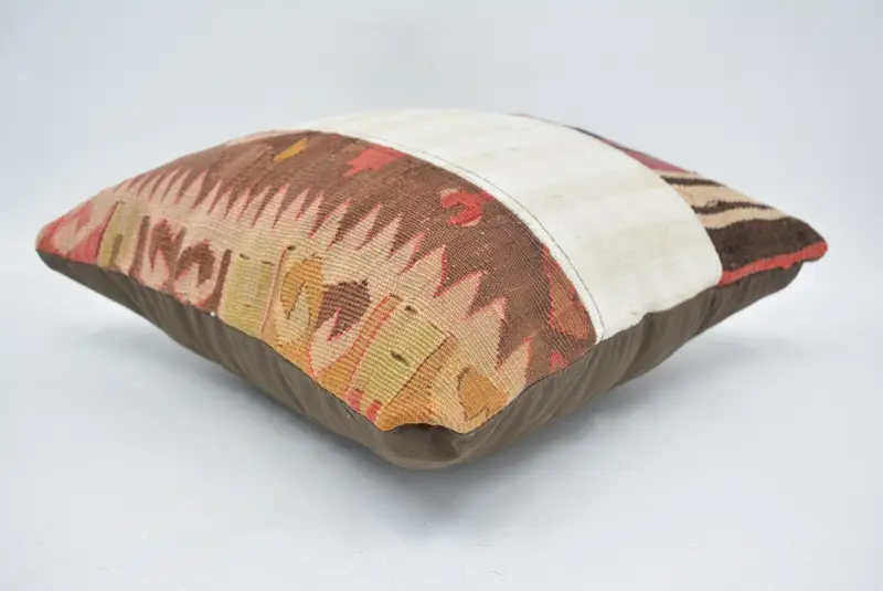 Turkish Pillow, 14x14 White Pillow Sham, Outdoor Bolster Pillow, Handmade Cushion, Interior Designer Pillow, Vintage Pillow, Cushion - 6