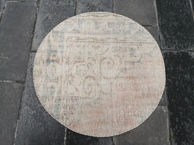 Grauer Orientteppich, 3,08 x 3,08 Fuß, elegantes Dekor