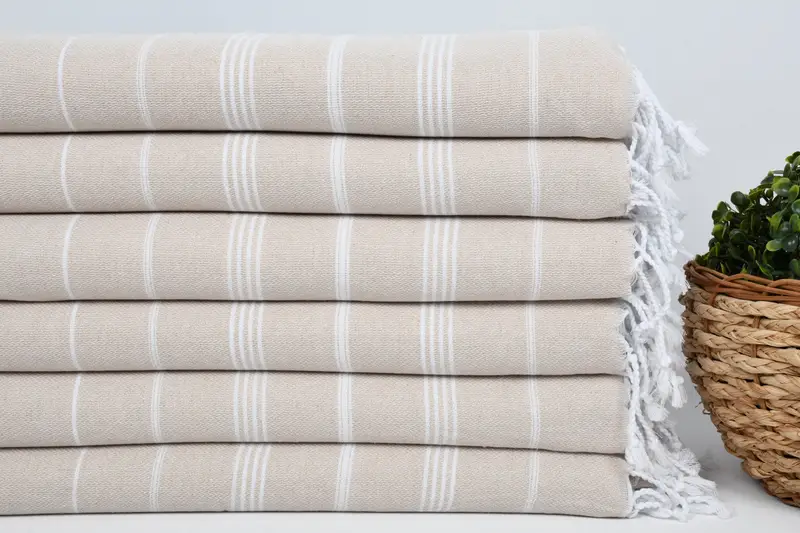 Kitchen Towel, 38x18 Cotton Striped Towel, Gift For Her, Bridal Shower Favor, Xmas Gifts, Turkish Hand Towel, Wedding Hand Made Gift, Wedding Gift - 2