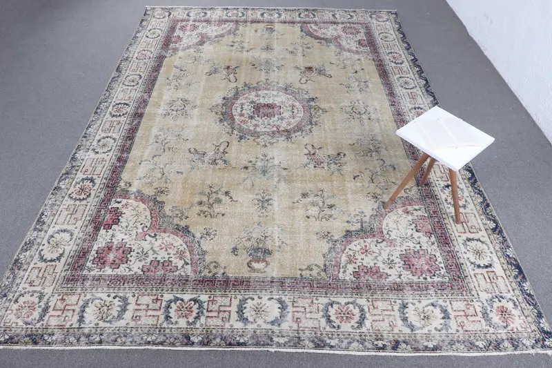 手作りのグリーン&ブルーラグ、0.7x11.7フィートのストライプパターン