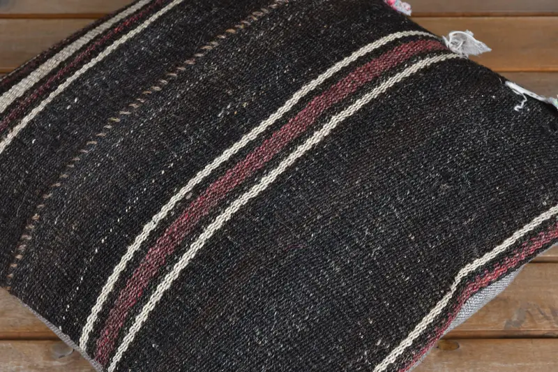 Traditional Pillow Cover, Ikat Pillow Case, Vintage Kilim Throw Pillow, Kilim Cushion Sham, Pillow, 16x16 Brown Cushion, Vintage Pillow - 3