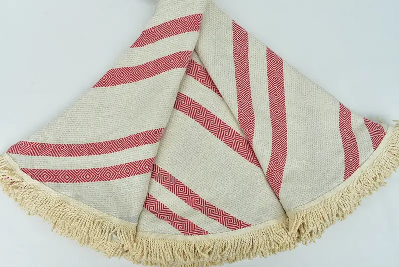 Sand-Resistant Peshtemal, 64x64 Cotton Round Diamond Towel, Turkish hand towel, Monogram Beach Towel, Gym Towel, Christmas Gift, Best Beach Towel - 5
