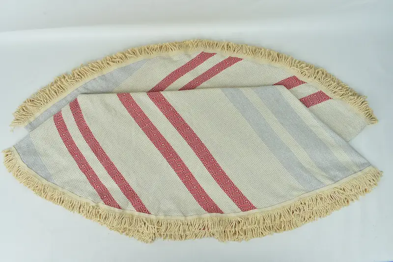 Sand-Resistant Peshtemal, 64x64 Cotton Round Diamond Towel, Turkish hand towel, Monogram Beach Towel, Gym Towel, Christmas Gift, Best Beach Towel - 1