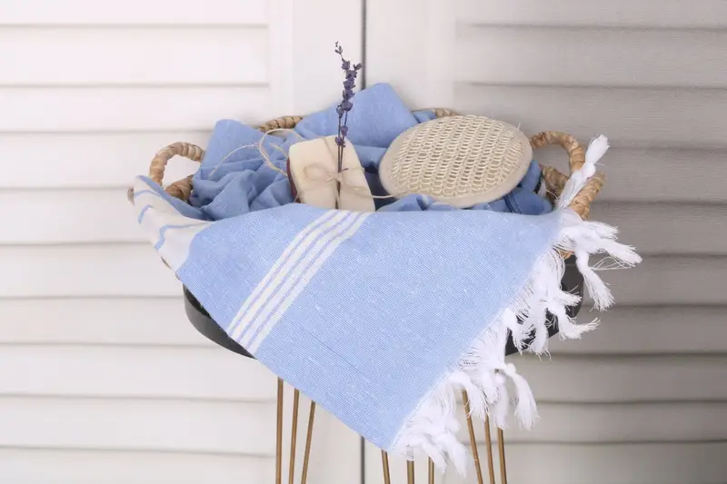 Personalized Beach Towel, Fouta towel, Organic Towel, Christmas Gift, Scarf Towel, 68x36 Cotton Striped Towel, Kids Beach Towel, Quick-dry peshtemal - 2