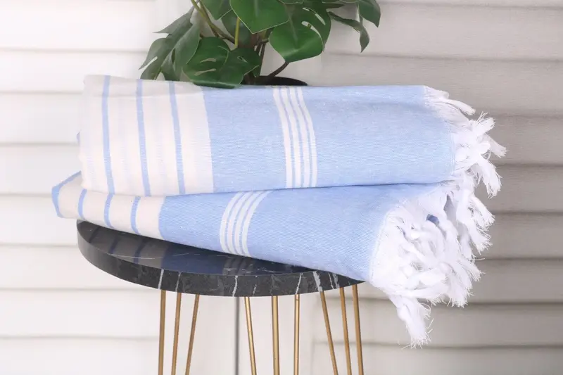 Personalized Beach Towel, Fouta towel, Organic Towel, Christmas Gift, Scarf Towel, 68x36 Cotton Striped Towel, Kids Beach Towel, Quick-dry peshtemal - 3