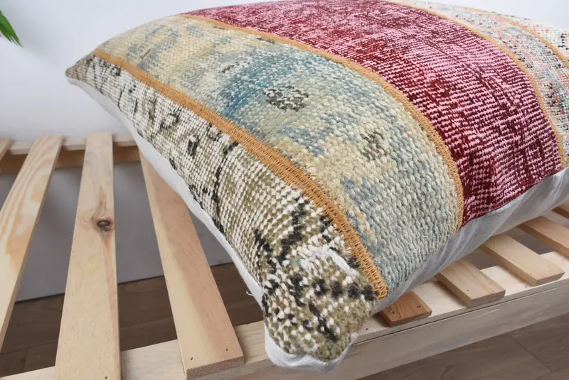 Wool Kilim Pillow Cushion, Kilim Cushion Sham, Pillow for Couch, 28x28 Red Pillow Case, Turkish Kilim Pillow, Lounge Throw Pillow Cover, Pillow - 6