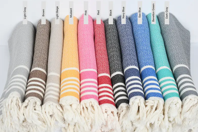 Personalized Turkish Towel, Personalized Hand Towel, Personalized Kitchen Towel, Wedding Gift, 32x16 Cotton Diamond Towel, Custom Turkish Towel - 1