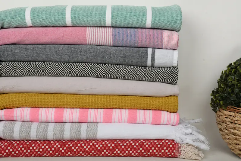 Handwoven organic Turkish towel for spa, Bridal Shower Gifts, Thin towel, Best Friend Gift, Spa Towel, Quick-dry towel, 70x40 Cotton Set of 10 Towel - 3