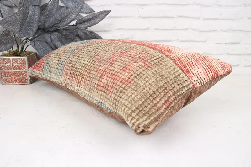 Pillow for Sofa, Cushion Case, Sofa Cushion Case, Pillow for Couch, 12x24 Red Cushion Cover, Armchair Pillow Cover, Antique Pillows, Cotton Pillow - 6
