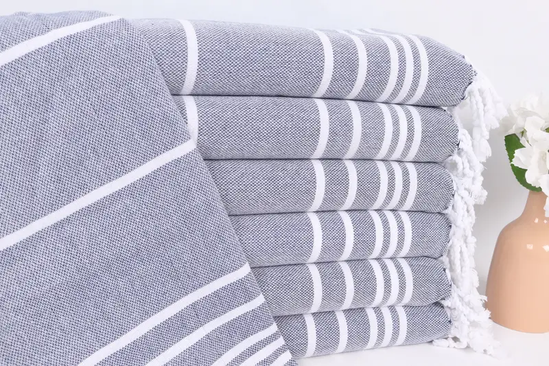 Monogram Hand Towel, Personalized Gift, Bridesmaid Gifts, House Warming Gift, 38x18 Cotton Striped Towel, Bachelorette Towel, Custom Name Towel - 1
